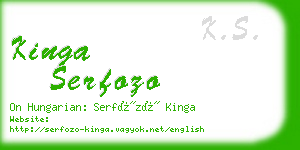 kinga serfozo business card